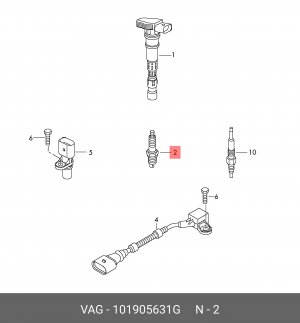 Свеча зажигания VW AUDI SEAT SKODA (1.8/2.0 TSI/TFSI) OE 101 905 631 G VAG
