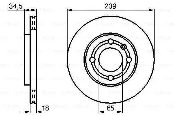 Диск тормозной VW Polo (94-01) передний (1шт.) BOSCH 0 986 478 621 BOSCH