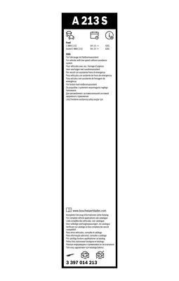 Щетка стеклоочистителя FORD Focus C-Max,Grand C-Max (15-) 750/650мм комплект Aer 3 397 014 213 BOSCH