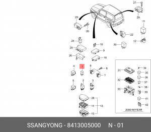 Реле стеклоочистителя SSANGYONG Musso (96-05) OE 8413005000 SSANG YONG