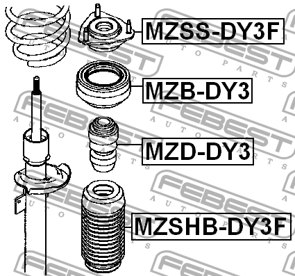 Опора амортизатора MZSS-DY3F MZSS-DY3F FEBEST