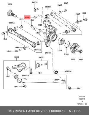 БОЛТ/BOLT - HEX.HEAD LR000073 LR000073 LAND ROVER