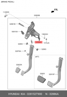 Пружина HYUNDAI Accent (17-) педали тормоза OE 328152T900 HYUNDAI KIA