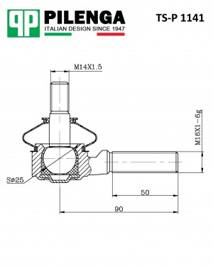 Наконечник рулевой ВАЗ 2101-2107, 2121, 2123 короткий TS-P1141 TSP1141 PILENGA