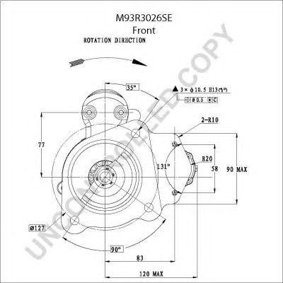 Стартер КАМАЗ, ПАЗ, ЛИАЗ, НЕФАЗ дв.Камминз ISBe 185,210,270,285 (10 зуб, 24V,6кВ M93R3026SE PRESTOLITE ELECTRIC