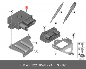 блок свечей накала!\ BMW E90/F10/E70/ E71/F01/F02 12 21 8 591 724 BMW