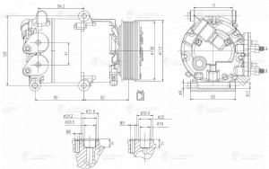 Компрессор кондиц. для а/м Ford Focus III 11-/Volvo S60 10- LCAC1010 LCAC1010 LUZAR