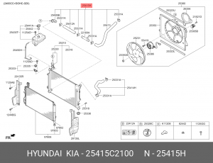 Шланг KIA Optima (16-) системы охлаждения OE 25415C2100 HYUNDAI KIA