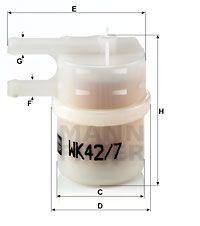 Фильтр топливный MANN WK42/7 WK427 MANN FILTER