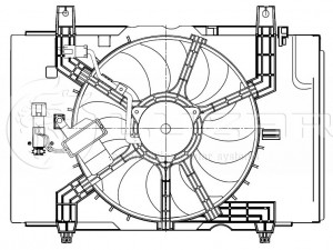 Вентилятор охлаждения с кожухом для а/м Nissan Tiida (04-) 1.6i LFK14EL LFK14EL LUZAR