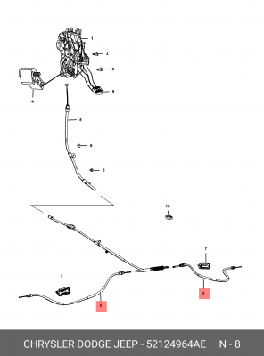 ТРОС РУЧНИКА ЛЕВELEMENT  52124964AE 52124 964AE CHRYSLER