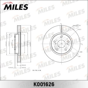 Диск тормозной передний LEXUS IS I/II/III (TRW DF7340) K001626 K001626 MILES