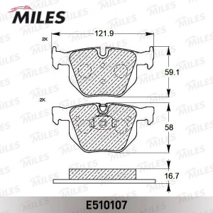 Колодки тормозные задние (Смесь CERAMIC серия PRO) BMW E90/E91/E60/E61/E70/E71 ( E510107 MILES