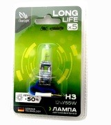лампа! галоген H3 12V-55W LongLife (блистер 1шт)\ MLH3LL1B CLEAR LIGHT