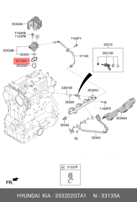 Прокладка HYUNDAI G70 (18-) KIA Stinger (18-) (2.0TCI/GDI) насоса топливного OE 353202GTA1 HYUNDAI KIA