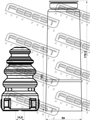 Пыльник заднего амортизатора с отбойником комплект AUDI A3/S3/SPORTB./LIM./QU. 2 ADSHB-8PAR-KIT FEBEST
