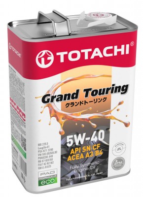 Масло моторное TOTACHI GRAND TOURING SN/CF/A3/B4 5W40 синт.4л 11904 TOTACHI