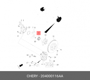 Подшипник ступицы CHERY Tiggo 7 Pro (19-),8 Pro (21-) передней OE 204000116AA CHERY