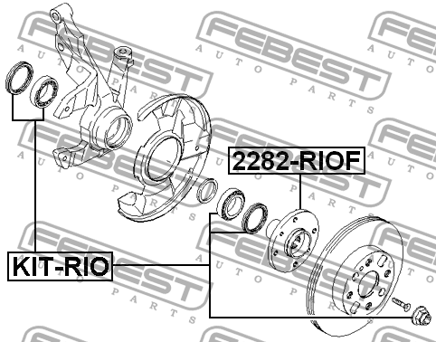 Ступица передняя KIA RIO I 2282-RIOF 2282-RIOF FEBEST