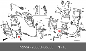 Шпилька HONDA коллектора M10x24 OE 90065PG6000 HONDA