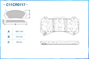 Тормозные колодки передние Low Metallic C11CR0117 C11CR0117 CWORKS