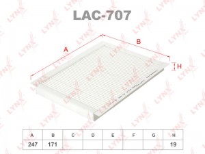 фильтр салона! Hyundai Getz 1.0-1.6/1.5CRDi 02> LAC-707 LYNXAUTO