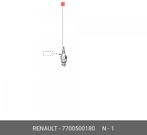 Свеча зажигания ЛАДА Largus (дв.K7M) RENAULT Logan,Sandero,Duster OE 7700500180 RENAULT