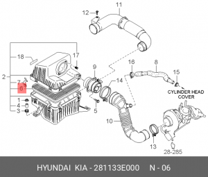 Фильтр воздушный KIA Sorento (02-) (295х235х34) OE 28113-3E-000 HYUNDAI KIA