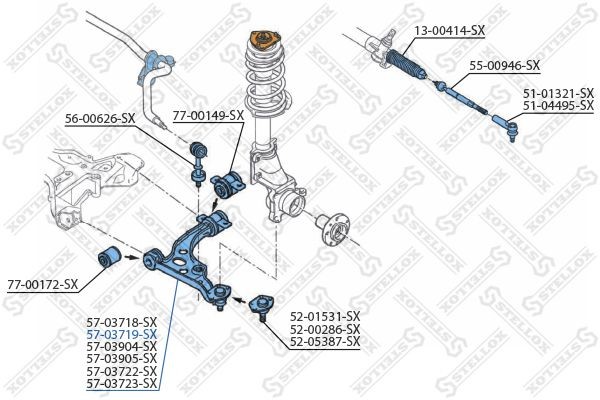 рычаг правый! <1800kg>\ Fiat Ducato 94> 5703719SX STELLOX