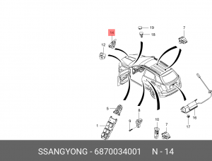 Датчик температуры SSANGYONG Actyon (10-) воздуха наружного OE 6870034001 SSANG YONG