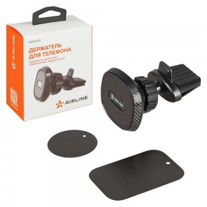 Держатель для телефона автомобильный в дефлектор магнитный обрезиненный прямоуго AEAG012 AIRLINE