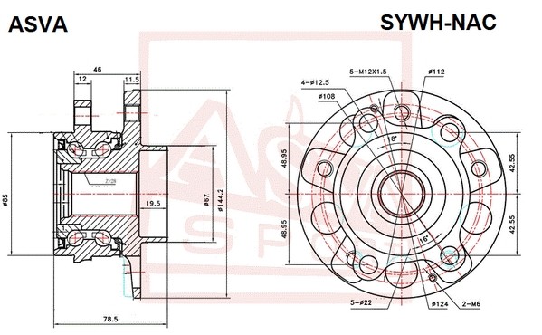 СТУПИЦА ПЕРЕДНЯЯЗАДНЯЯ AWD  SYWHNAC SYWH-NAC ASVA