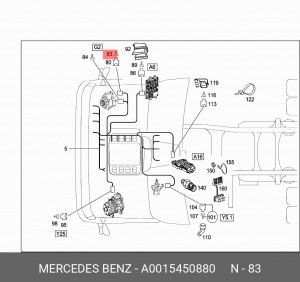 уплотнитель !синий для кабеля 5,75мм \MB A 001 545 08 80 MERCEDES BENZ