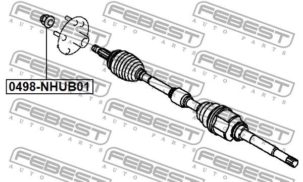Гайка MITSUBISHI LANCER 2007- 0498-NHUB01 0498-NHUB01 FEBEST