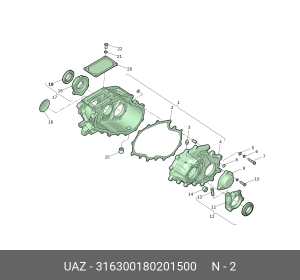 Прокладка УАЗ картера РК Н/О (ОАО УАЗ) 316300180201500 UAZ UAZ
