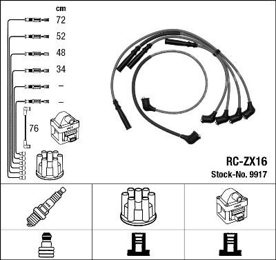 Провода высоковольтные RCZX16 9917 NGK
