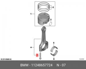 11248657724 Шатунный болт !M9x1.25x47 \BMW 1' F20 LCI, F21, F40, F52, 2' F22, F2 11 24 8 657 724 BMW