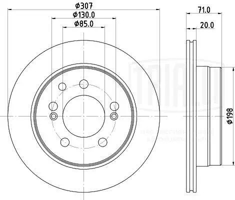 Диск торм. SsangYong Rexton (12-) зад. d=307 (DF 170104)  2шт DF 170104 TRIALLI