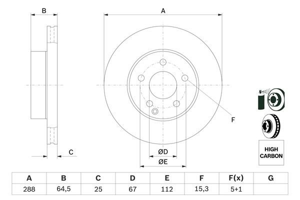 0 986 479 406 диск тормозной передний!\ MB W204/S204 1.8/2.1 07> 0 986 479 406 BOSCH