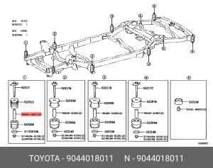 втулка сайлентблока подрамника!\ Toyota Land Cruiser Prado 120 04-09 90440-18011 TOYOTA