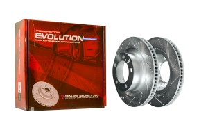 Передний тормозной диск Evolution с перфорацией и насечками, в покрытии GEOMET J JBR1309 POWERSTOP