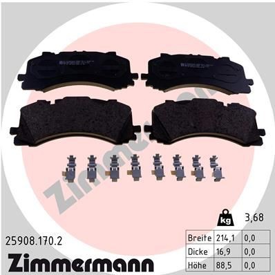 колодки дисковые !перед. 214x88x17 \ Audi Q7 (4M) 15> 259081702 ZIMMERMANN