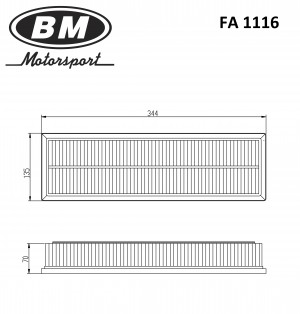 Фильтр воздушный FA1116 FA1116 BM MOTORSPORT