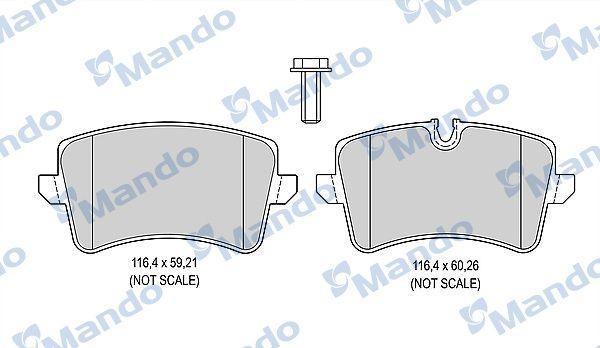 Колодки тормозные AUDI A8 (09-) задние (4шт.) MANDO MBF015384 MANDO