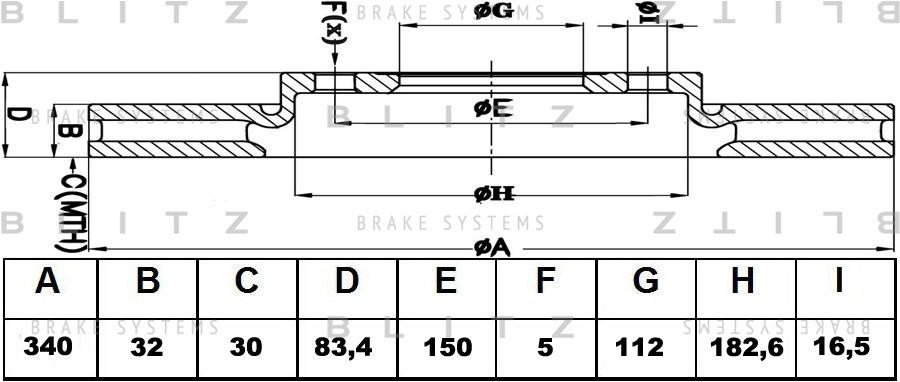 диск тормозной передний!\ Toyota Land Cruiser 200 4.7/4.5D 08> BS0353 BLITZ