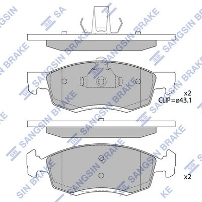 Колодки тормозные RENAULT Logan (07-) передние (4шт.) SANGSIN SP4099 SANGSIN