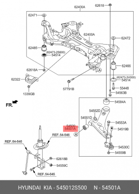 Рычаг передний правый 545012S500 HYUNDAI KIA