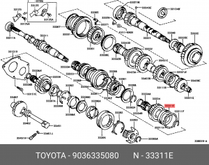 подшипник перв вала КПП!\ Toyota 90363-35080 TOYOTA