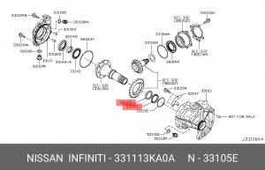 33111-3KA0A Сальник Nissan 331113KA0A NISSAN