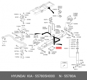 557805H000 Кронштейн стабилизатора нижний HD-78 557805H000 HYUNDAI